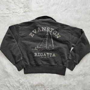 The Bureau x Free People Evanston Half Zip Washed Black NWOT